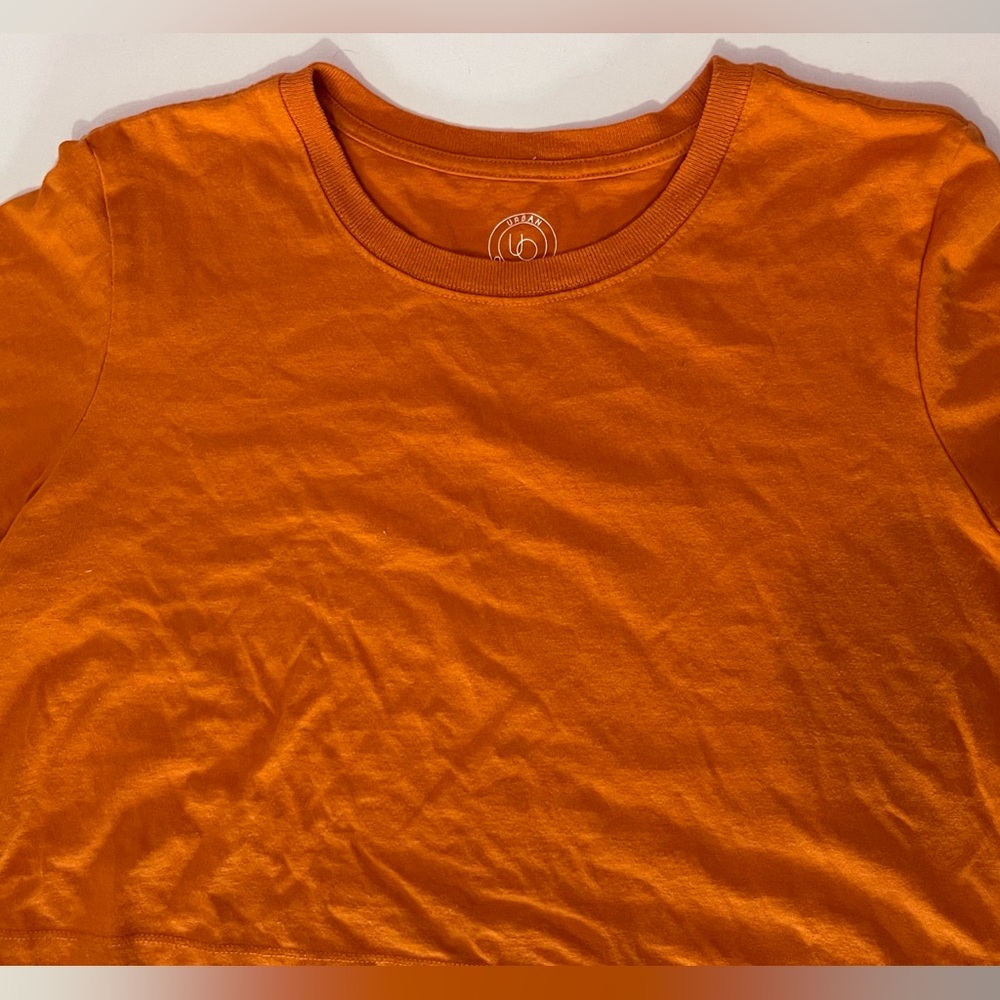 Urban Outfitters Orange Cropped T-Shirt, Size Large